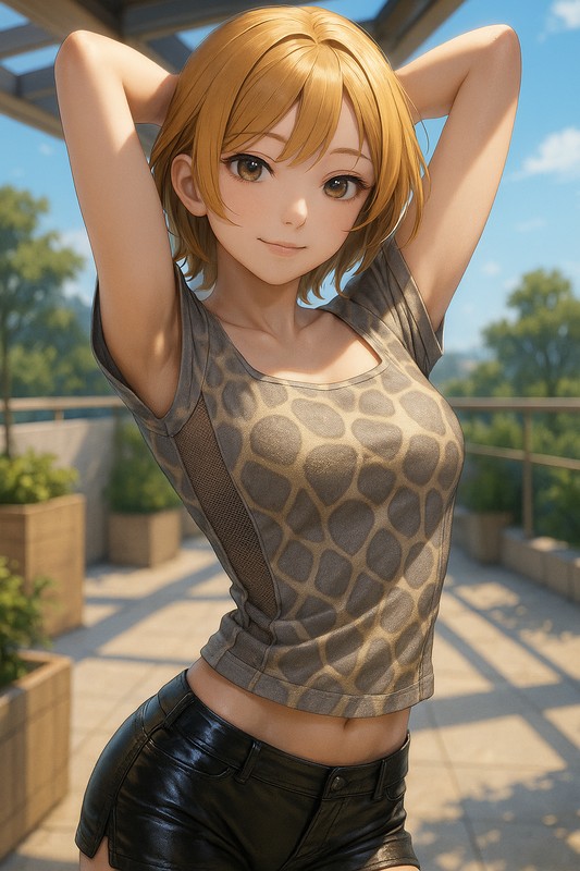 キリン柄の服プロンプト｜AIイラスト