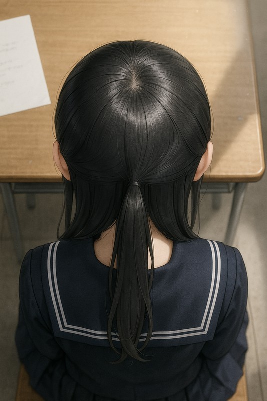 美少女の頭頂部のAIイラスト作例-1|プロンプト紹介