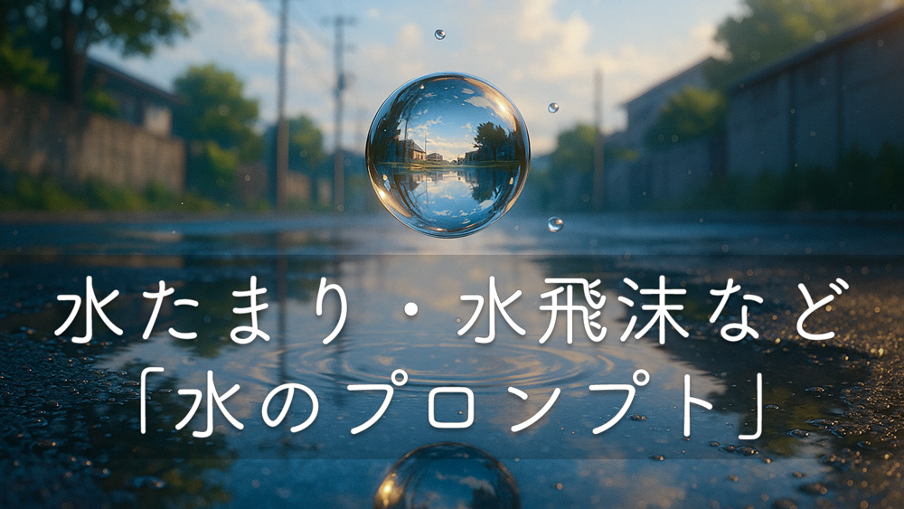 水たまり・水しぶき・水滴など水表現に使えるプロンプト集【画像生成AI対応】