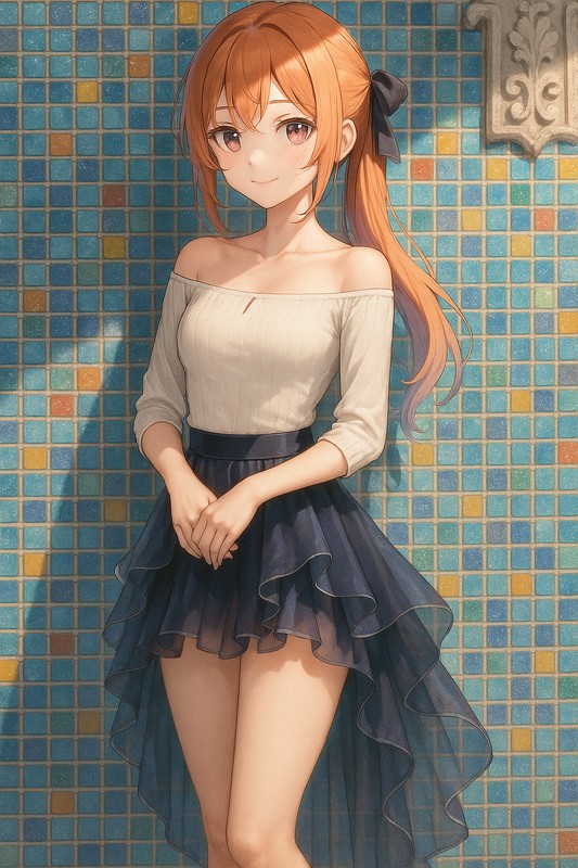 モザイクタイル壁のAIイラスト|プロンプト紹介