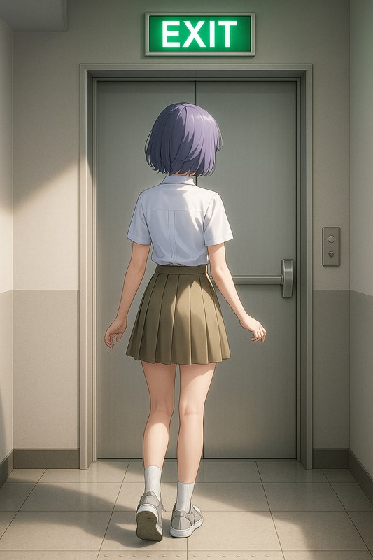 非常口ドアのAIイラスト|プロンプト紹介用