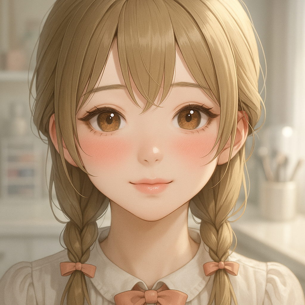犬顔メイクの美少女AIイラスト