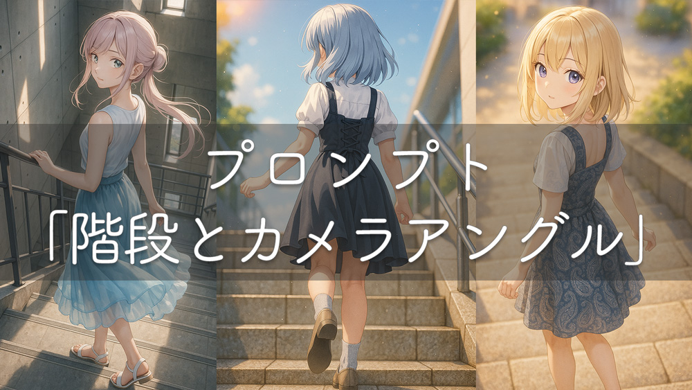 階段のプロンプト集（学校・駅ほか）とカメラアングルの解説【画像AI】