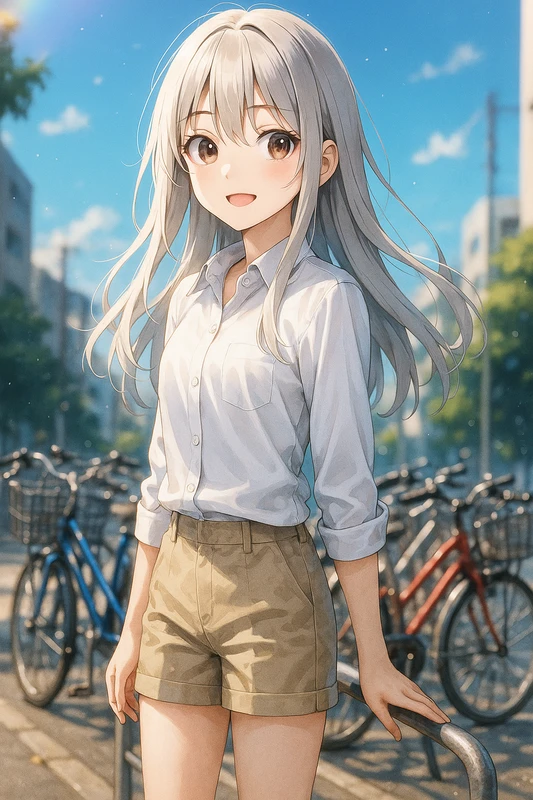 駐輪場のラックを再現したAIイラスト｜プロンプト紹介