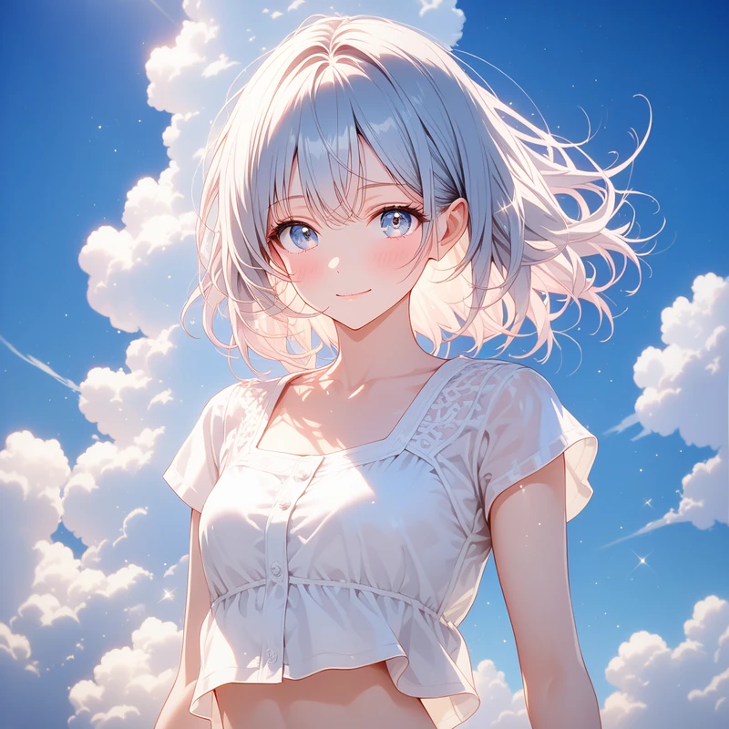 Stable Diffusionで生成した服のネックライン部分のイラスト
