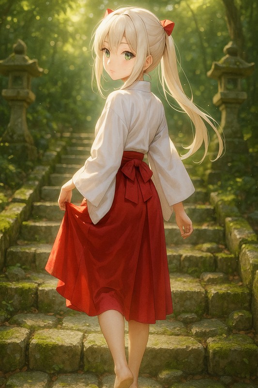 神社の石階段のAIイラスト|プロンプト紹介