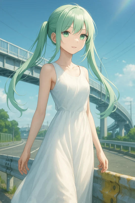 歩道橋を再現したAIイラスト｜プロンプト紹介