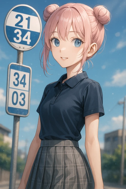 バス停標識を再現したAIイラスト｜プロンプト紹介