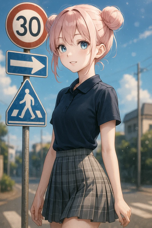 道路標識を再現したAIイラスト｜プロンプト紹介