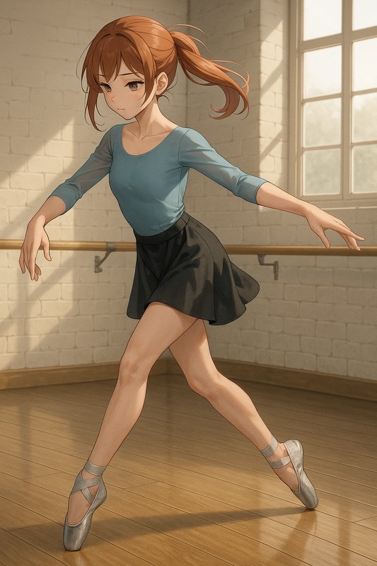 トンベのポーズ・AIイラスト｜バレエのプロンプト