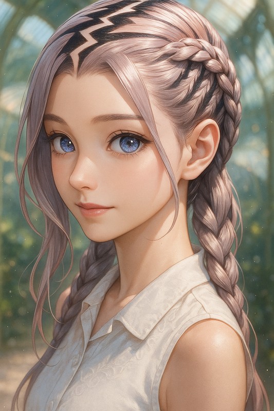 ゼブラ柄編み分けのAIイラスト|プロンプト紹介