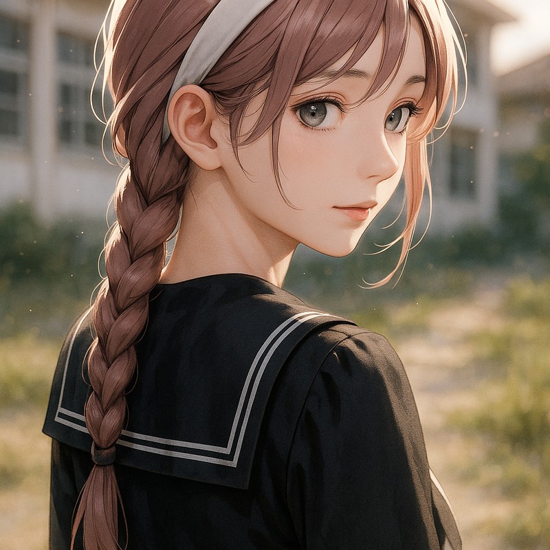 ChatGPTで生成した三つ編みの美少女のAIイラスト
