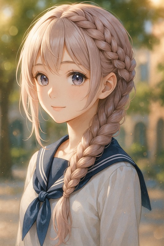 ダッチブレイド(三つ編み)のAIイラスト|プロンプト紹介