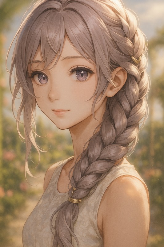 ゴッデス三つ編みのAIイラスト|プロンプト紹介