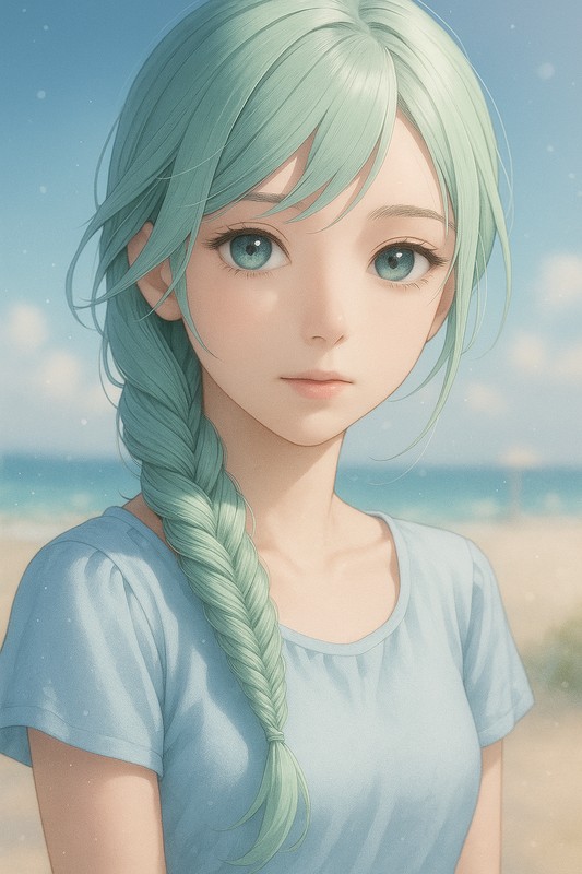 フィッシュテール三つ編みのAIイラスト|プロンプト紹介