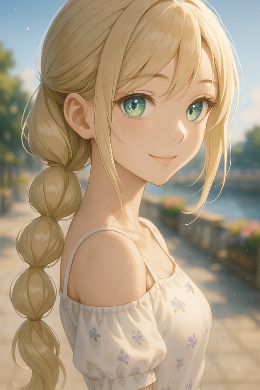 バブル三つ編みのAIイラスト|プロンプト紹介