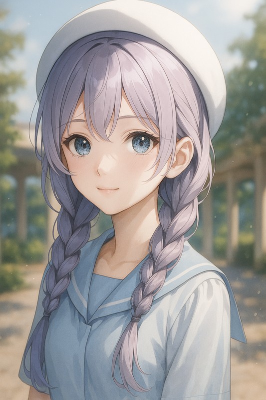 両サイド三つ編みのAIイラスト|プロンプト紹介