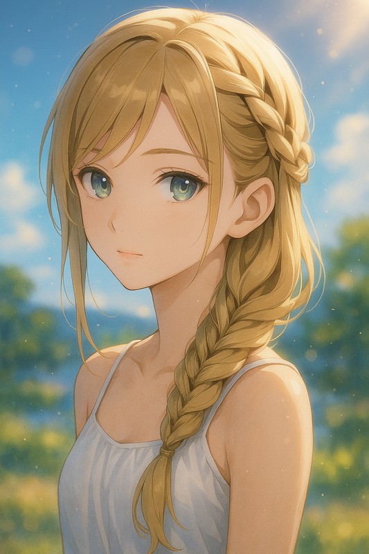 ウォーターフォール編みのAIイラスト|プロンプト紹介