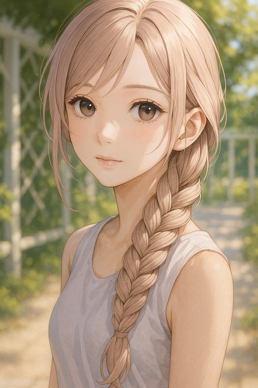 四つ編みのAIイラスト|プロンプト紹介