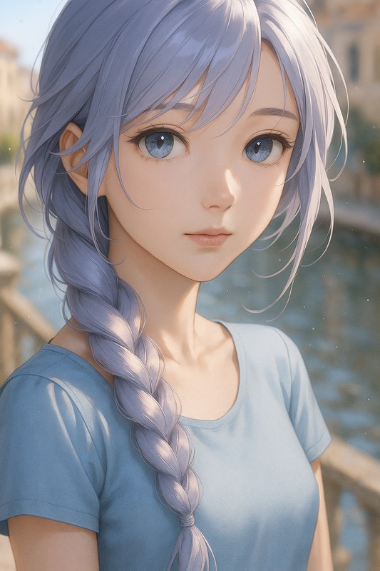 サイドスイープ三つ編みのAIイラスト|プロンプト紹介