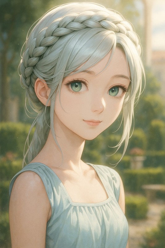 クラウン三つ編みのAIイラスト|プロンプト紹介