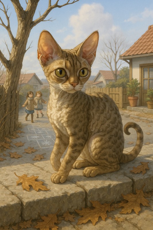 デボンレックス(猫)のAIイラスト|再現プロンプト用