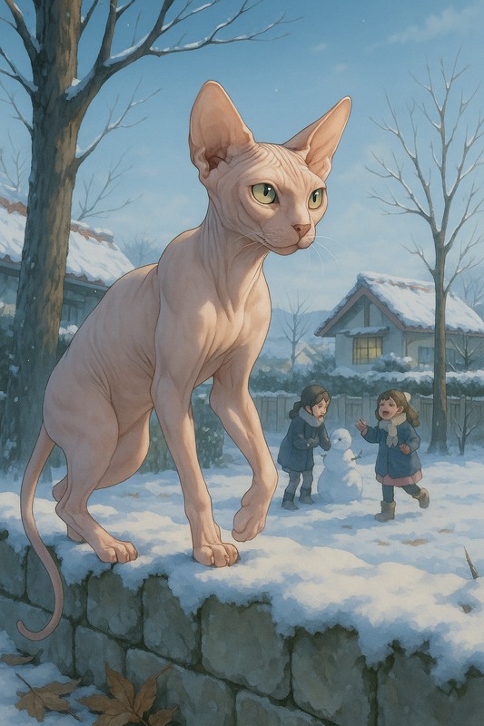 スフィンクス(猫)のAIイラスト|再現プロンプト用