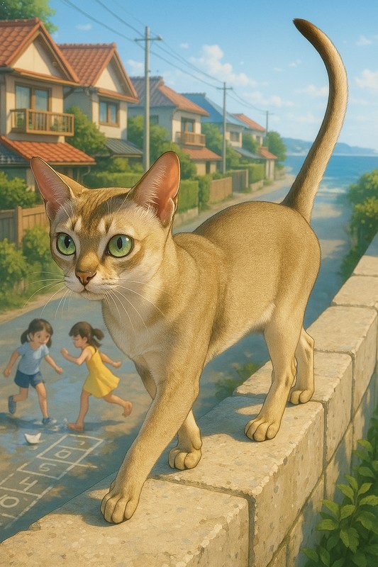 シンガプーラ(猫)のAIイラスト|再現プロンプト用