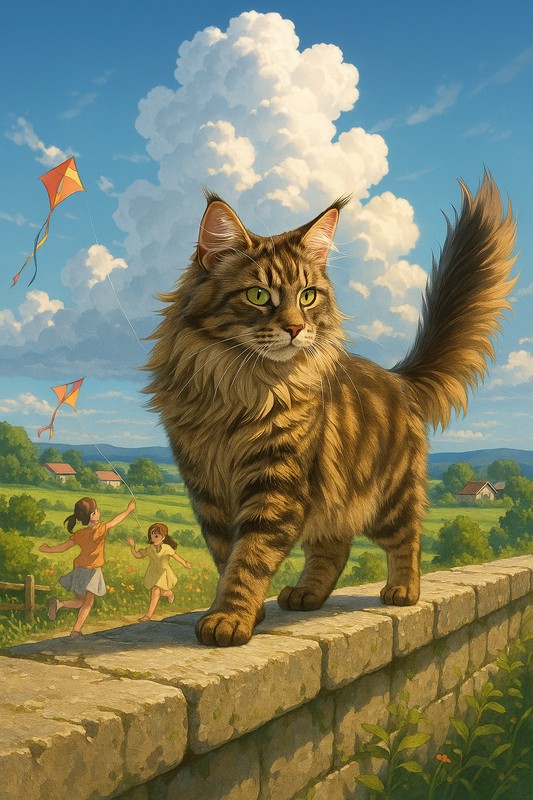 メインクーン(猫)のAIイラスト|再現プロンプト用