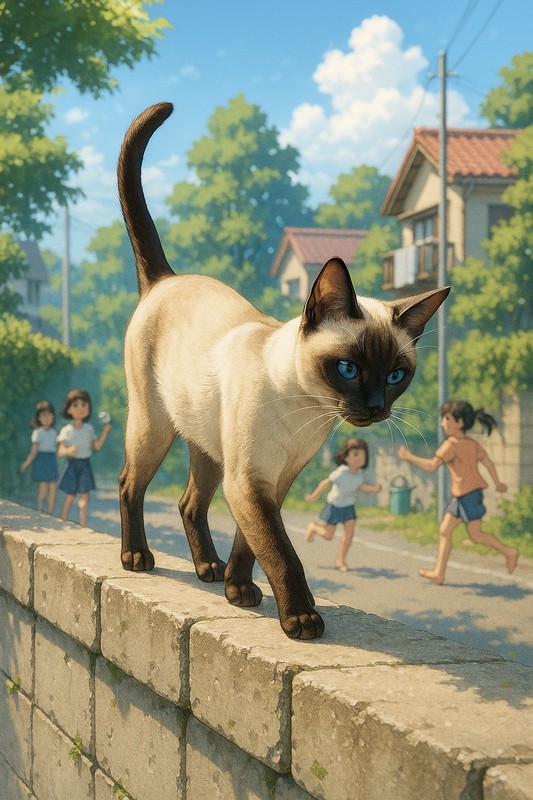 シャム猫のAIイラスト|再現プロンプト用