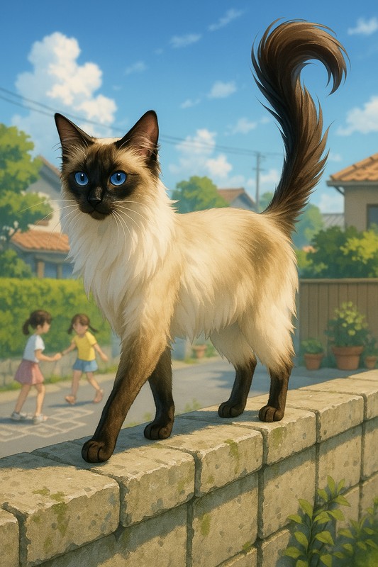 バリニーズ(猫)のAIイラスト|再現プロンプト用