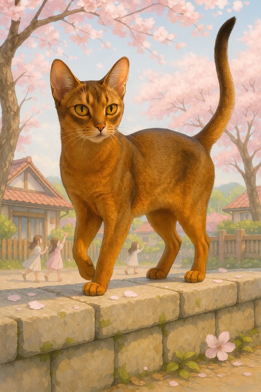 アビシニアン(猫)のAIイラスト|再現プロンプト用