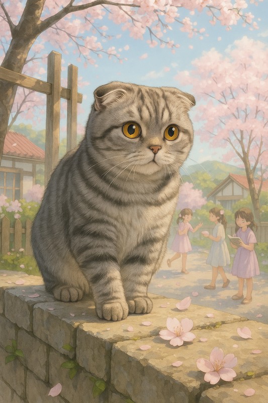 スコティッシュフォールド(猫)のAIイラスト|再現プロンプト用