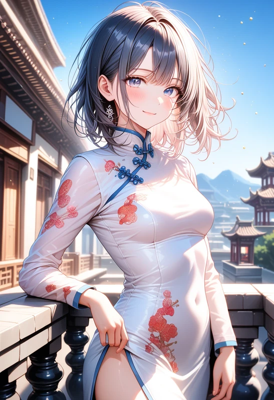 Stable Diffusionで生成したチャイナドレスのイラスト
