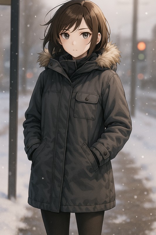 パーカ(防寒着)のAIイラスト|プロンプト紹介