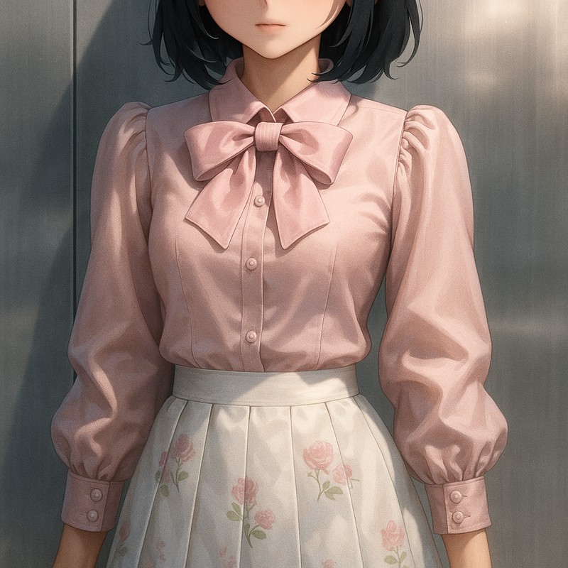 量産型女子のトップス服のAIイラスト参考例