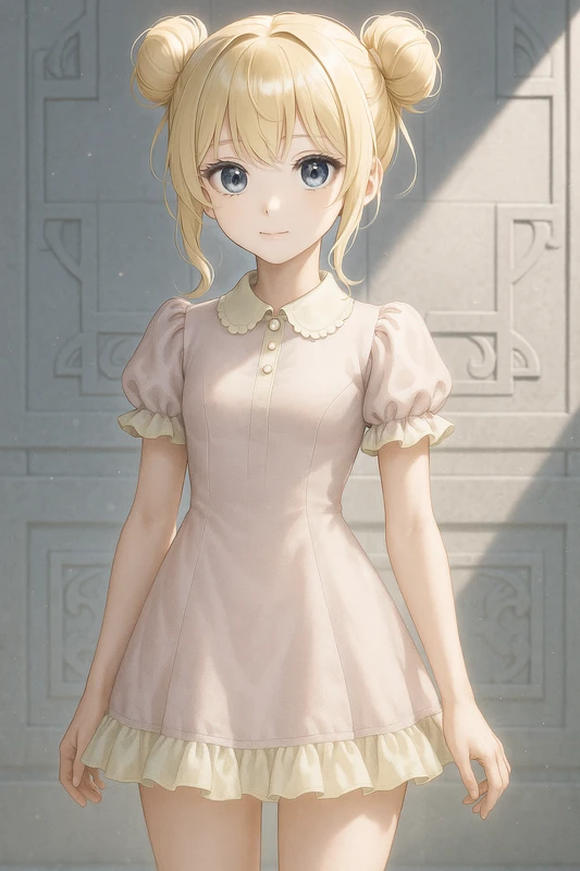 フリル袖×丸襟×ドール風シルエットの甘めチャイナ服|AIイラストプロンプト紹介