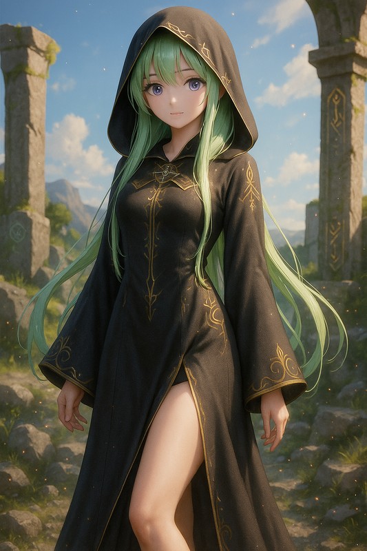 魔法使いの服のAIイラスト|プロンプト紹介(ファンタジー)