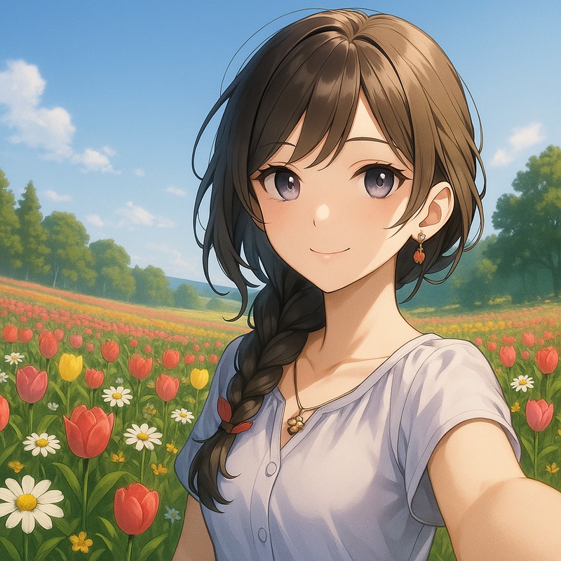 花畑のAIイラスト|背景用プロンプト紹介