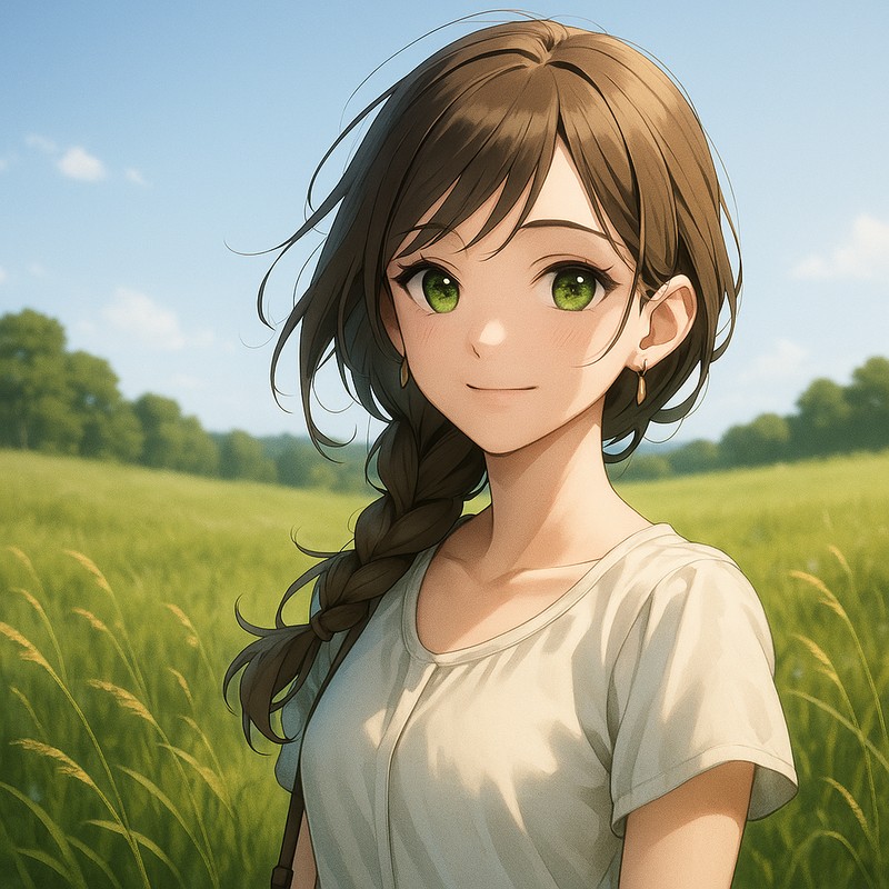 夏の野原のAIイラスト|背景用プロンプト紹介