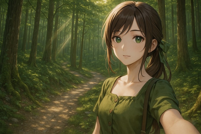 森の小道のAIイラスト|背景用プロンプト紹介