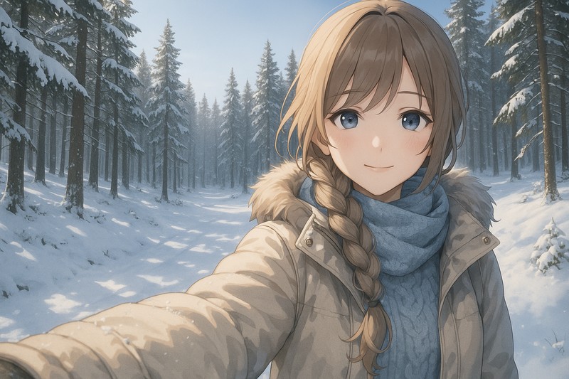 冬の林のAIイラスト|背景用プロンプト紹介