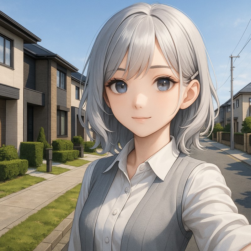 モダンタウンハウス群のAIイラスト|背景用プロンプト紹介