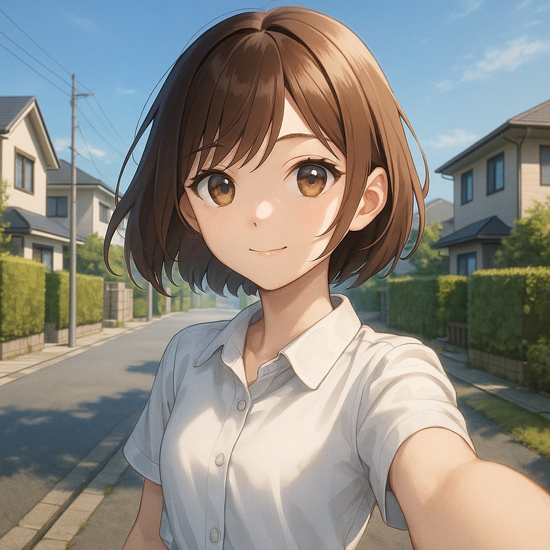 静かな住宅街通りのAIイラスト|背景用プロンプト紹介