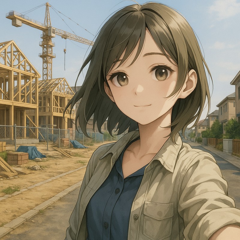 建設中の住宅地のAIイラスト|背景用プロンプト紹介