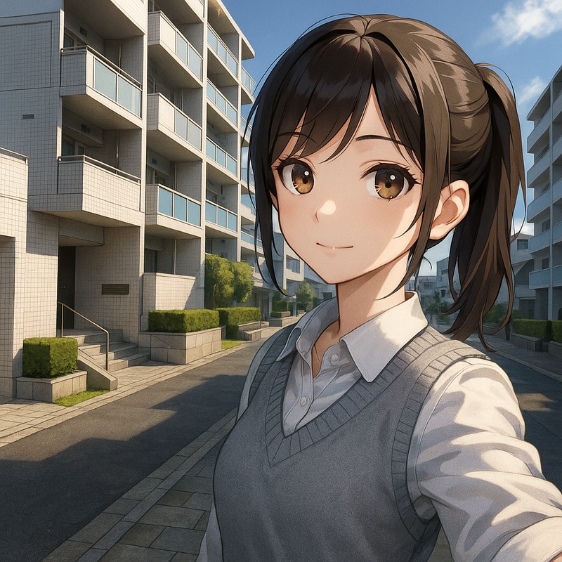 新築マンション街のAIイラスト|背景用プロンプト紹介