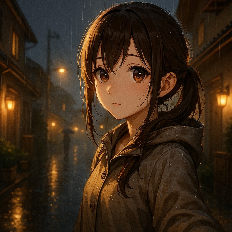 雨に濡れた夜道のAIイラスト|背景用プロンプト紹介