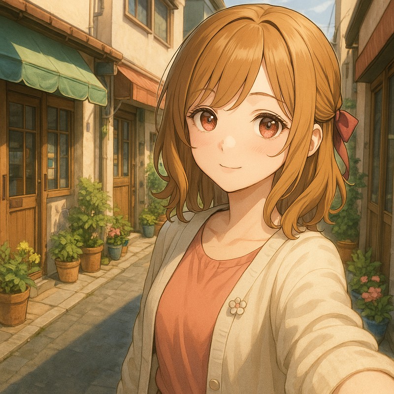 商店の出入口路地のAIイラスト|背景用プロンプト紹介