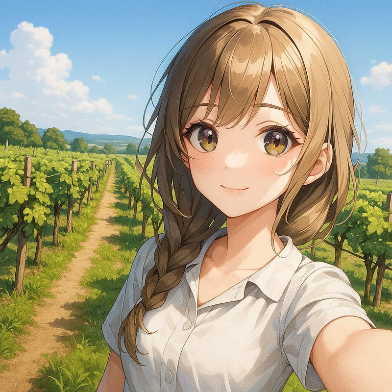 葡萄畑のAIイラスト|背景用プロンプト紹介