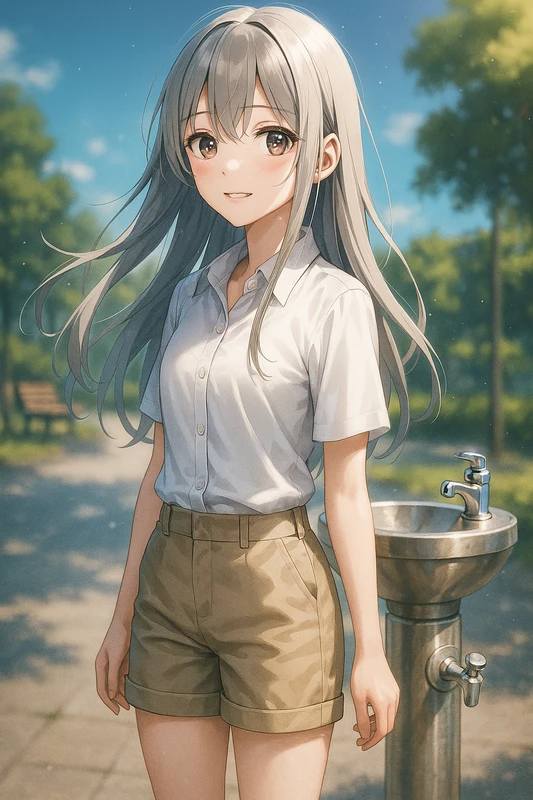 水飲み場（公園）を再現したAIイラスト｜プロンプト紹介